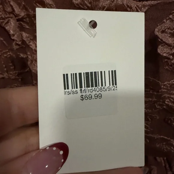 Rose & Remington Size L Mauve Floral Textured Midi Dress - Picture 7 of 8